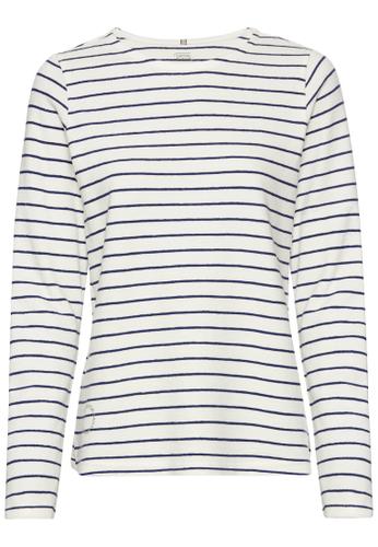 Gestreiftes Langarmshirt aus reiner Baumwolle S Regular Fit - Indigo Blue Stripes