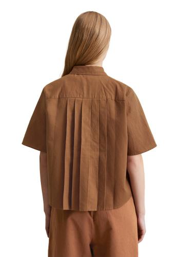 Kurzarm-Bluse relaxed XL Relaxed Fit - Melted Chocolate