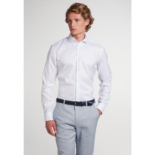 Cover Shirt Twill Langarm 42/Langarm - 67cm SLIM FIT - Weiß