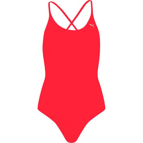 PUMA Damen Badeanzug SWIM WOMEN V-NECK CROSSBACK SW S in Rot