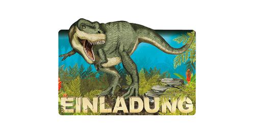 TapirElla Einladungskarten Dinosaurier T-Rex, 8 Stück inkl. Umschläge