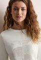 Shirt mit Schimmer-Print L - Vanilla White