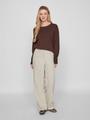 VIRIL O-NECK L/S KNIT TOP - NOOS S Normal geschnitten - Coffee Bean
