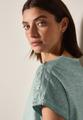 T-Shirt mit Knopfdetail L - Dark Balmy Khaki