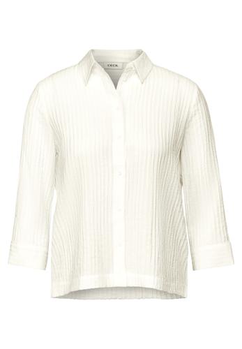 Kurze Strukturbluse L - Vanilla White