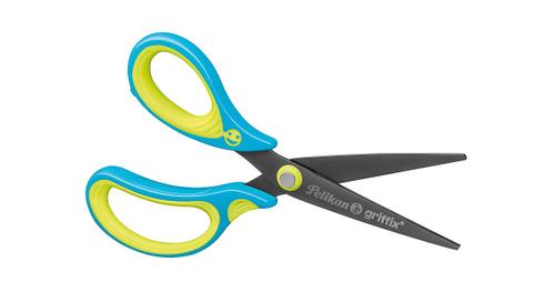 Pelikan griffix Bastel- und Schulschere Neon Fresh Blue, spitz links