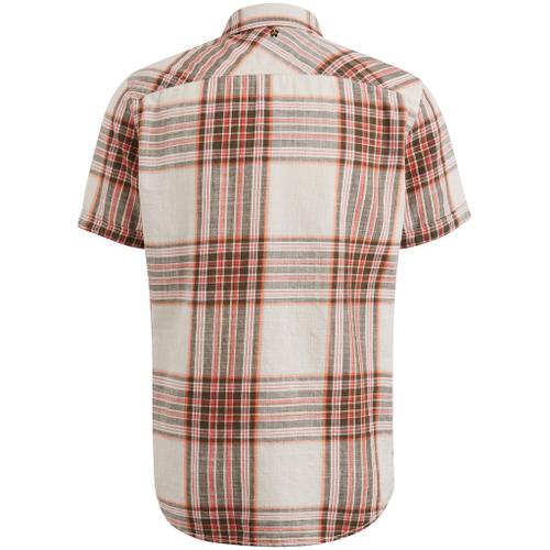 Short Sleeve Shirt Ctn Slub Check Rosa XXL