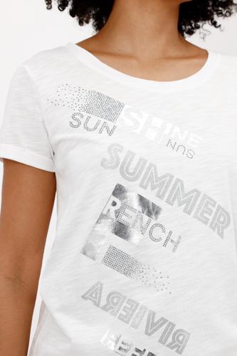 T-Shirt mit Schmuckschrift 36 - Cream