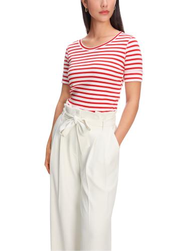 Ringel-T-Shirt aus Baumwoll-Ripp 44 - Flame Red