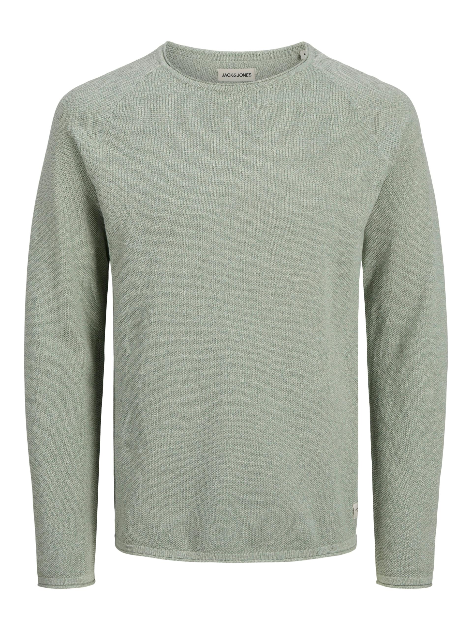 JJEHILL KNIT CREW NECK NOOS XL Structure Fit - Iceberg Green