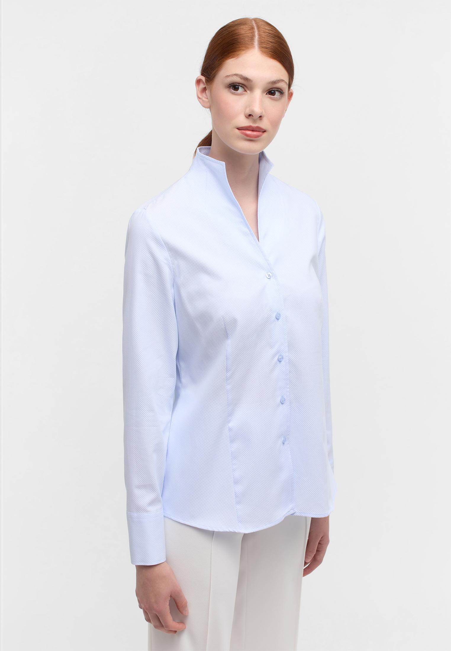Bluse Jacquard Langarm 36/Langarm REGULAR FIT - Hellblau