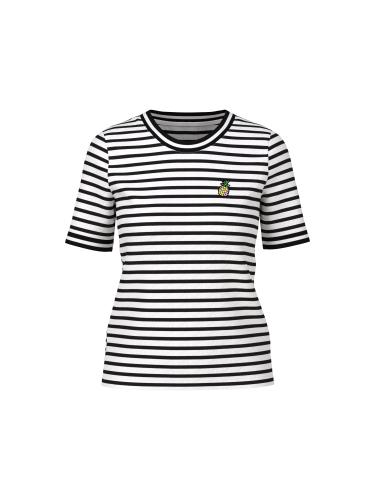 Geringeltes Rippen-T-Shirt 44 - White And Black
