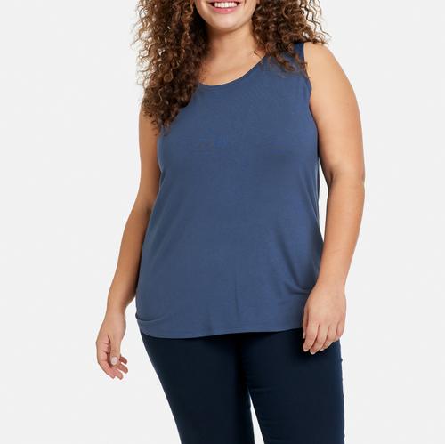 Basic-Top mit Seitenschlitzen 46 Figurumspielend - Mood Blue