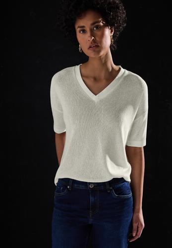 Strick-Look T-Shirt 36 - Off White