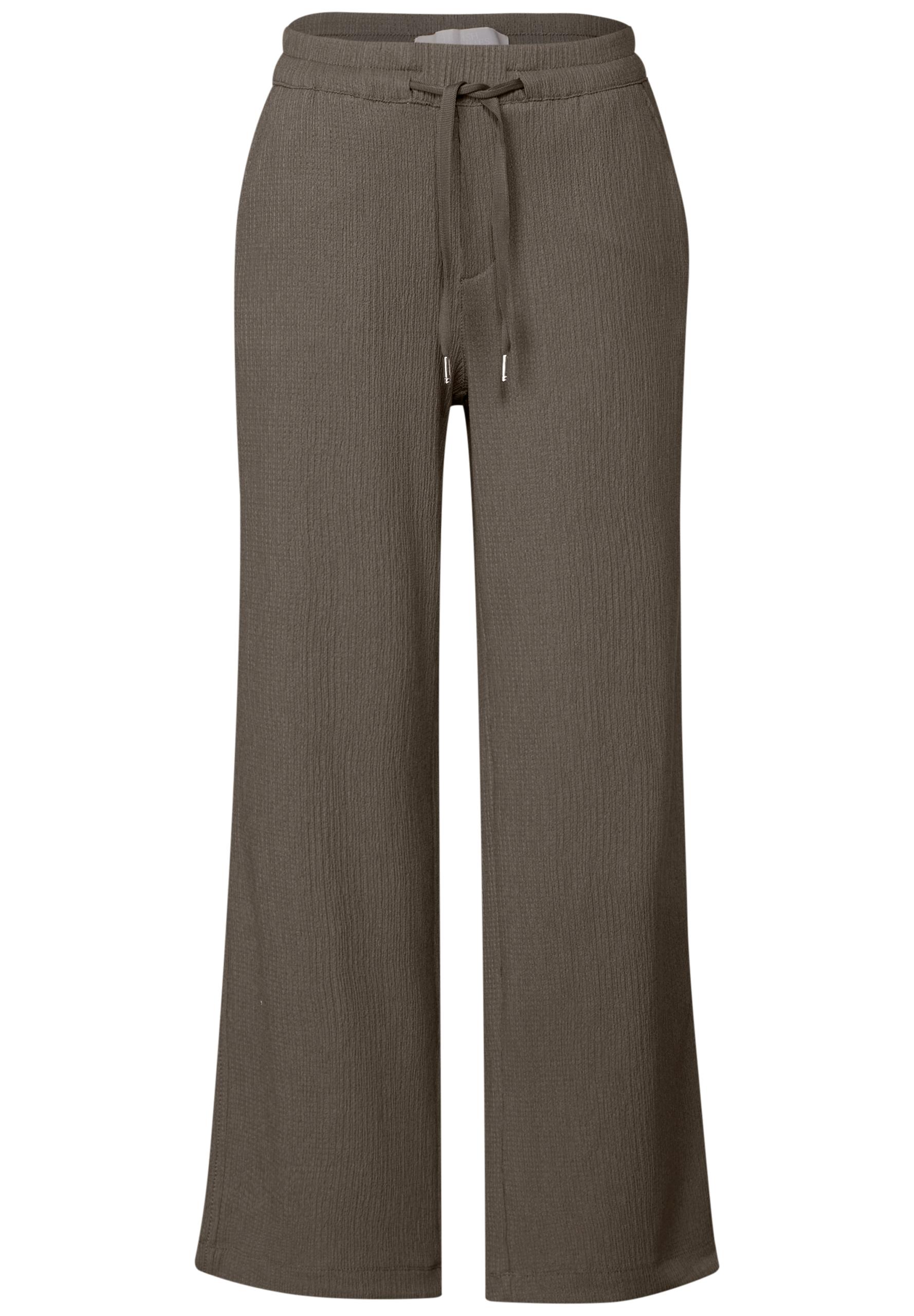 Wide Leg Hose mit Struktur Braun 40/30