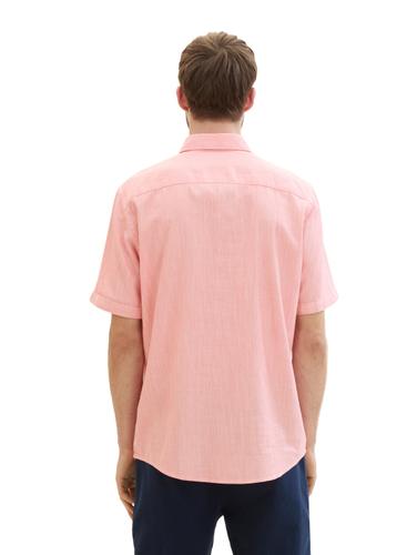 Chambray Kurzarmhemd XXL Regular Fit - Coral White Structure
