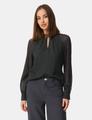 Chiffonbluse mit Shiny-Dots 36 Figurumspielend - Schwarz