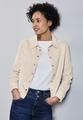 Cordbluse mit Knopfleiste Beige 42