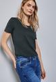 Basic T-Shirt in Unifarbe 36 - Hunter Green