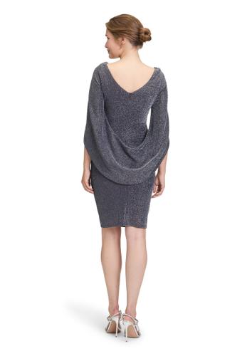 Cocktailkleid 40 Figurnah - Dunkelblau/grau