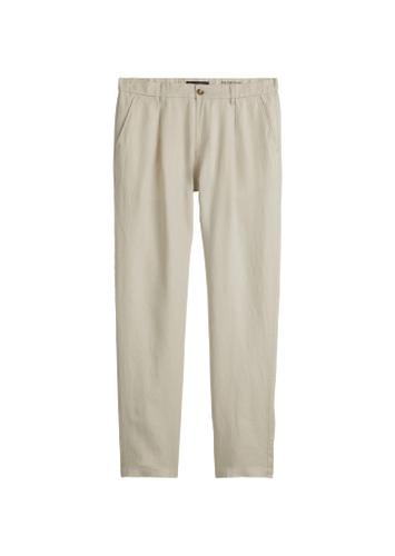 Leinenhose Modell OSBY jogger pleats 38 32 Tapered Fit - Gray Silk