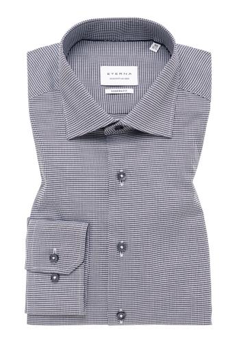 Hemd Pepita Langarm 43/Langarm - 65cm MODERN FIT - Silber