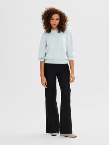SLFTENNY 3/4 SWEAT TOP NOOS L Locker geschnitten - Cashmere Blue