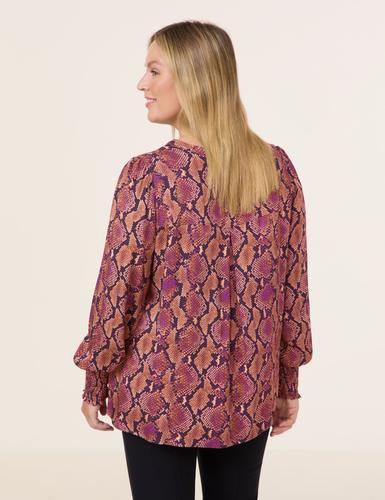 Bluse mit Python-Print 46 Figurumspielend | Leger - Caramel Gemustert