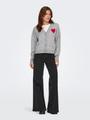 JDYVITTORIA L/S HEART CARDIGAN KNT S Knit Fit - Light Grey Melange