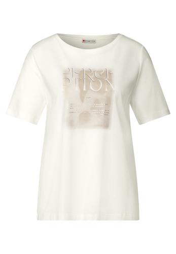 T-Shirt mit Frontprint Weiß 42