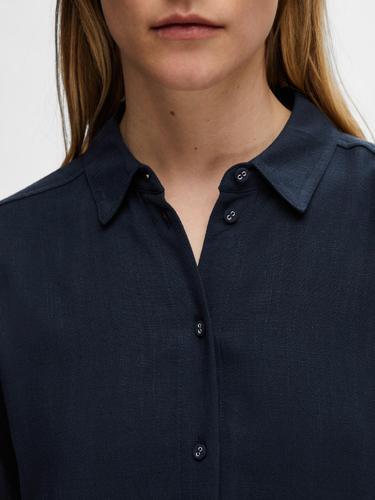 SLFVIVA SS CROPPED SHIRT NOOS 34 Normal geschnitten - Dark Sapphire