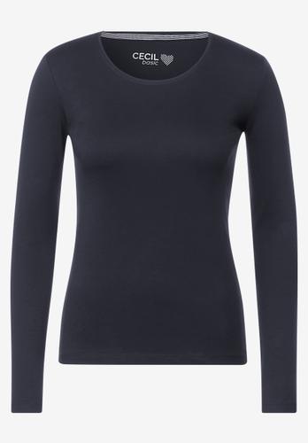 Basic Langarmshirt M - Night Sky Blue