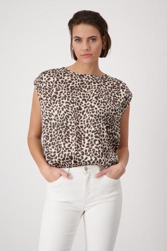 Blusenshirt mit Leomuster 36 - Coffee Bean Gemustert