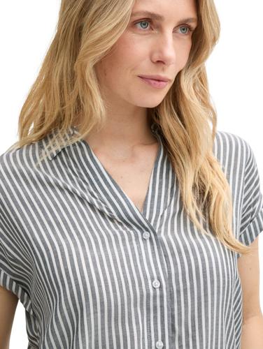 Loose Fit Bluse mit Streifenmuster 36 Loose Fit - Navy White Thin Stripe