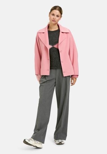 Batwing Wool Blended Jacket L - Bubblegum