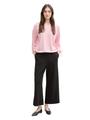 Loose Fit Langarmshirt mit Raffärmeln L Loose Fit - Pink White Stripe