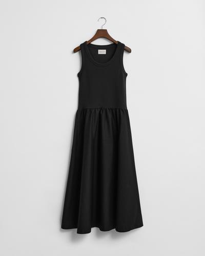 Midikleid aus gewebtem Jersey S - Black