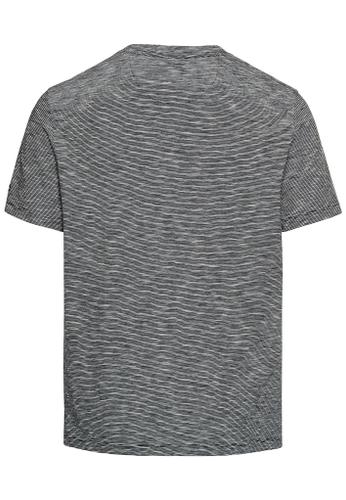 Kurzarm Henley aus reiner Baumwolle Blau M