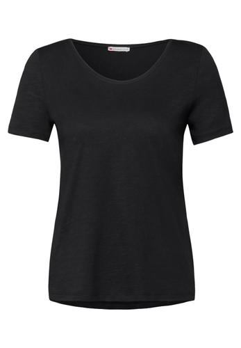Basic T-Shirt in Unifarbe 36 - Black