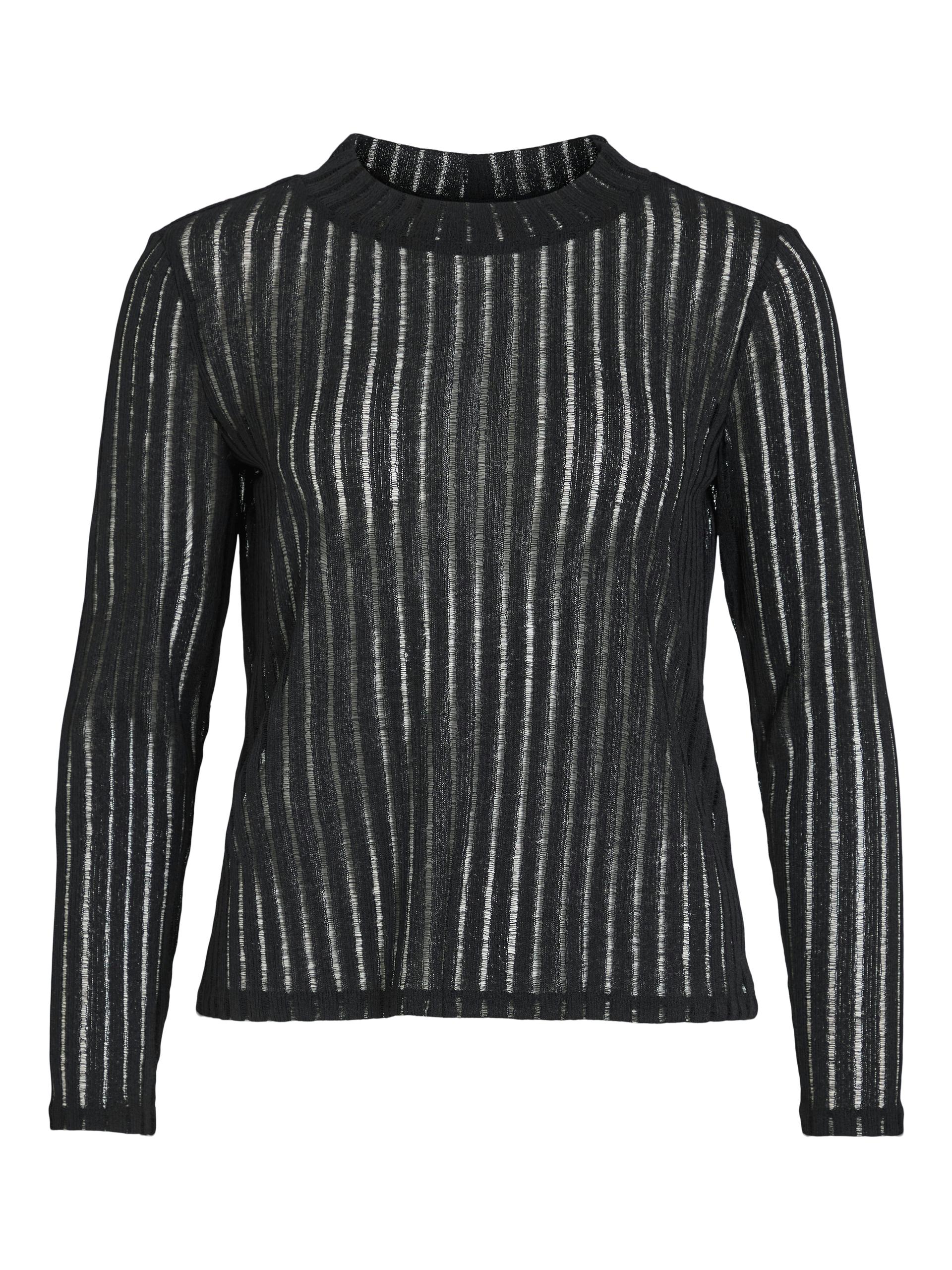 VIFATIMA CREW NECK L/S TOP XS Normal geschnitten - Black Beauty
