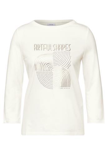Shirt mit Schimmer-Print L - Vanilla White