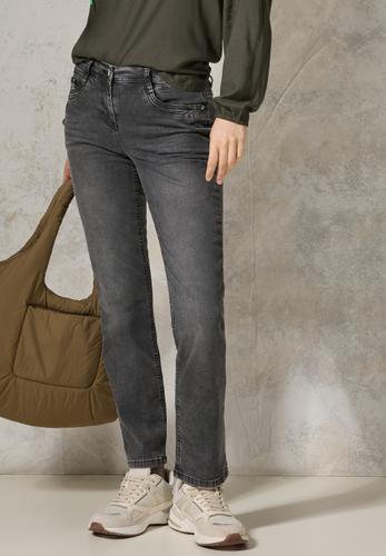 Jeans mit Bouclé-Detail 29/28 - Mid Grey Used Wash