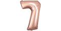 Super Shape Folienballon Rosé Gold, Zahlenballon 7, 58 x 88 cm rosegold