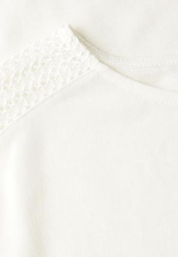 Shirt mit Spitzendetail 36 - Off White