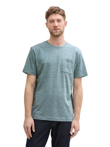 T-Shirt mit Brusttasche XXL Regular Fit - Grey Mint Navy Injected