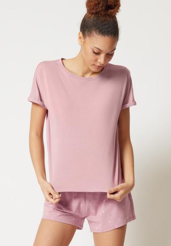 Skiny Damen Shirt kurzarm Night In Mix & Match Rosa 36