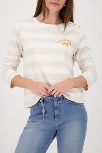 Sweatshirt mit Streifen 38 - Champagne Beige Ringel