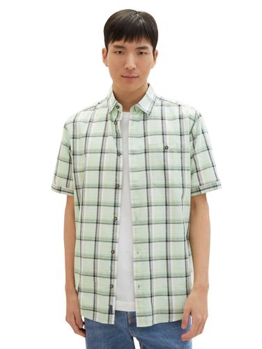 Kurzarmhemd mit Karomuster XL Regular Fit - Light Green Multicolor Check