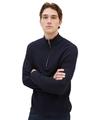 Strickpullover mit Troyer Kragen XL Regular Fit - Knitted Navy Melange