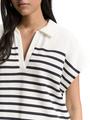 Sweatshirt in Polo-Optik L Regular Fit - Offwhite Navy Stripe